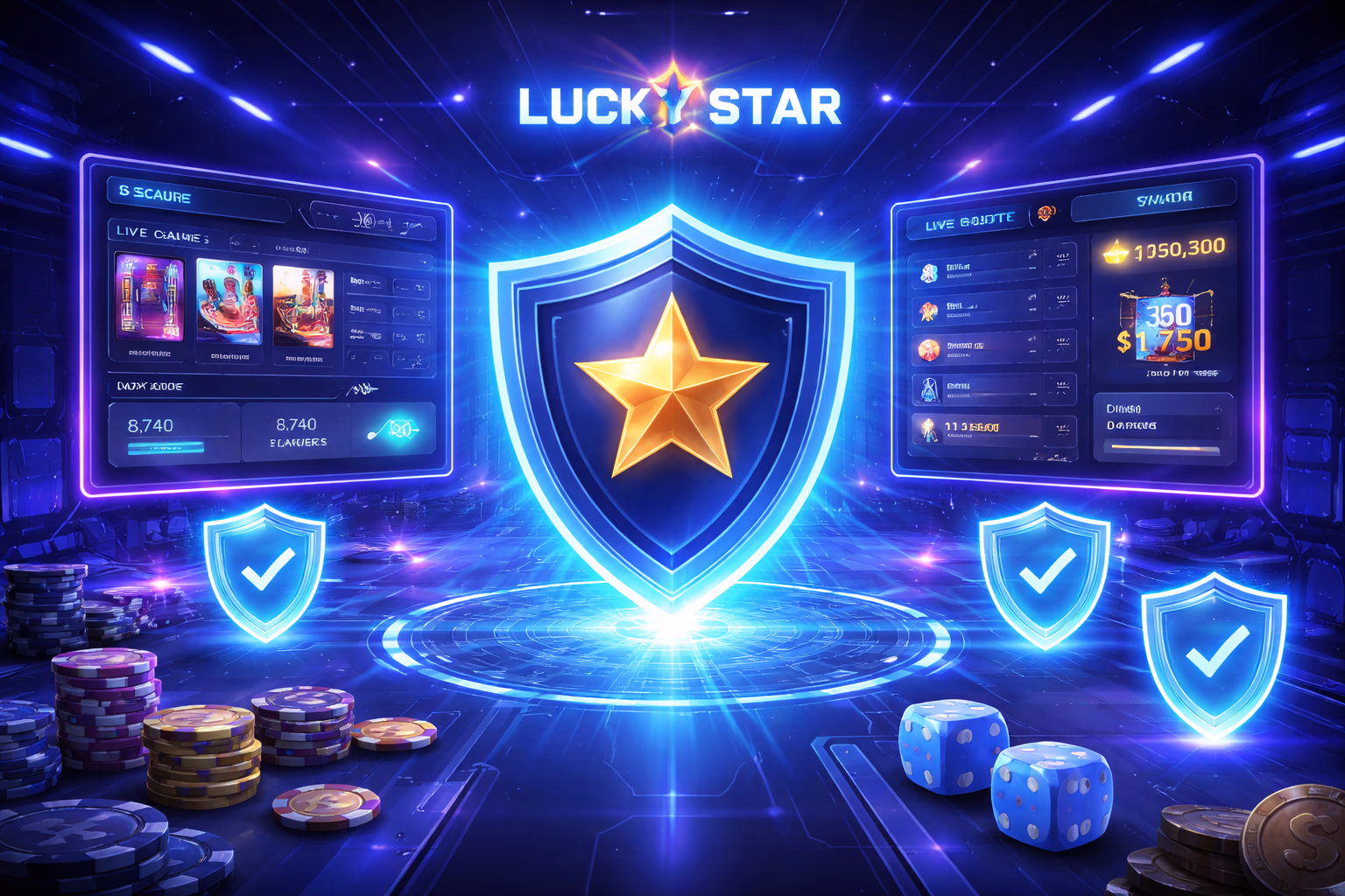 A focused player reviewing account settings and gaming information on Lucky Star from a modern home setup in Argentina.